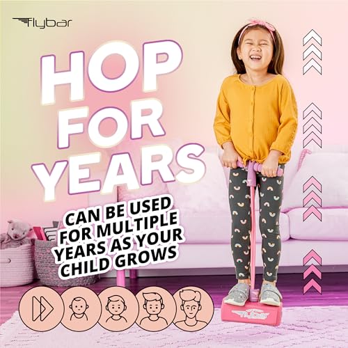 Flybar My First Foam Pogo Jumper – Safe Pink Pogo Stick for Toddlers Ages 3+ with Squeaker, Supports 250lbs