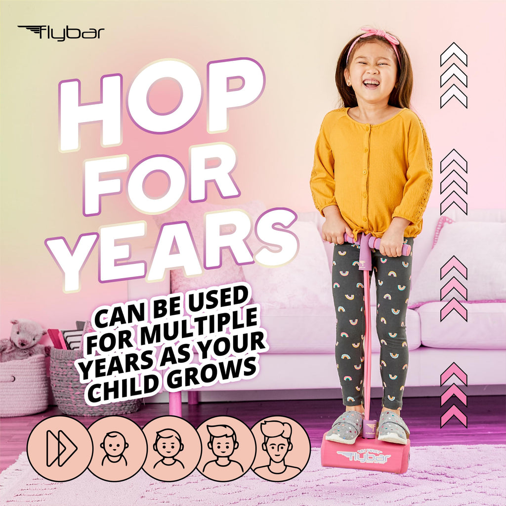 Flybar My First Foam Pogo Jumper – Safe Pink Pogo Stick for Toddlers Ages 3+ with Squeaker, Supports 250lbs