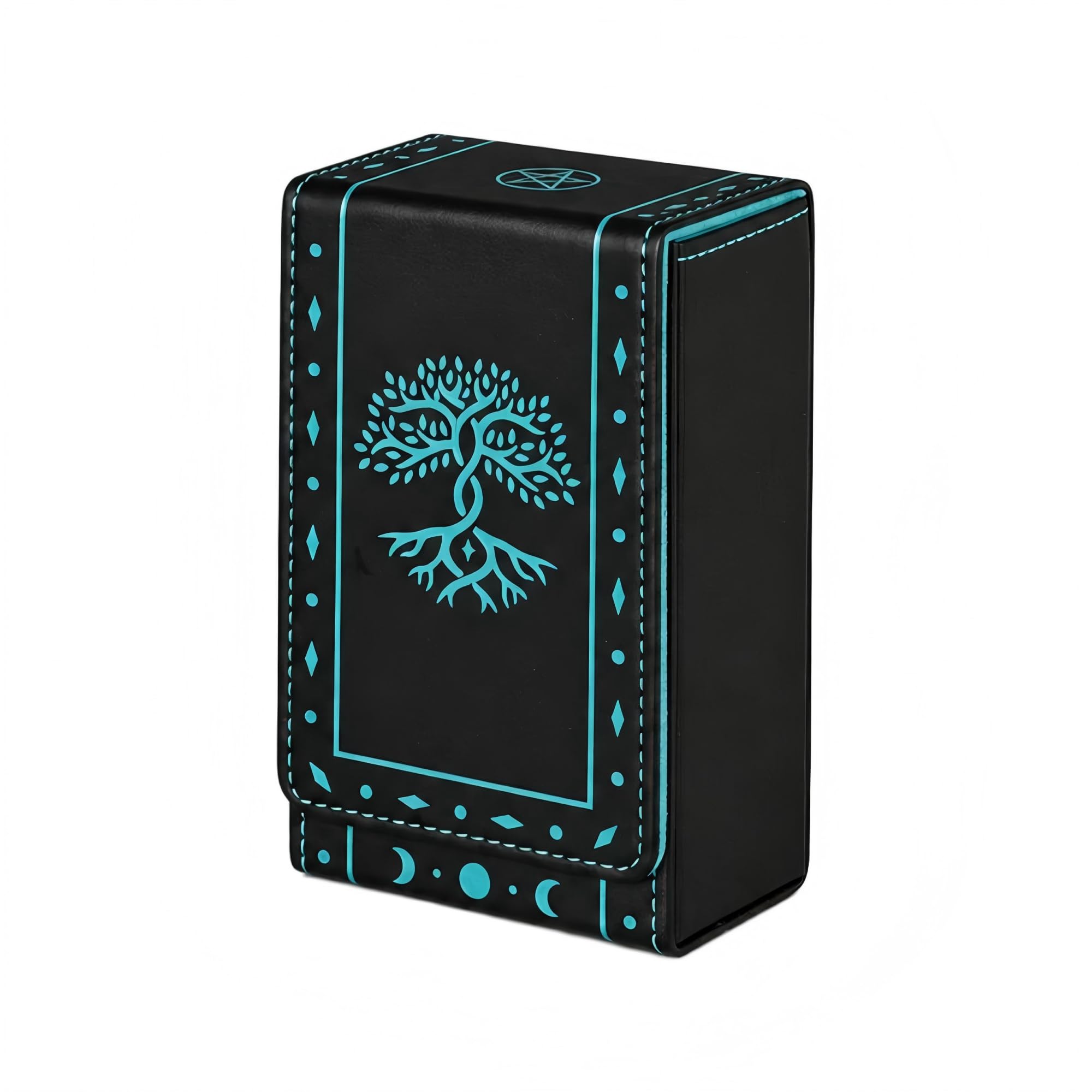 FNYDOX Tree of Life Tarot Card Case – Faux Leather Protective Storage Box or Pouch