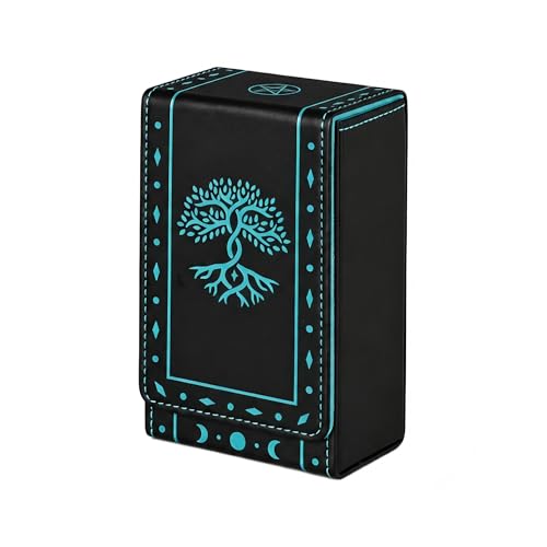 FNYDOX Tree of Life Tarot Card Case – Faux Leather Protective Storage Box or Pouch