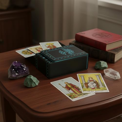 FNYDOX Tree of Life Tarot Card Case – Faux Leather Protective Storage Box or Pouch