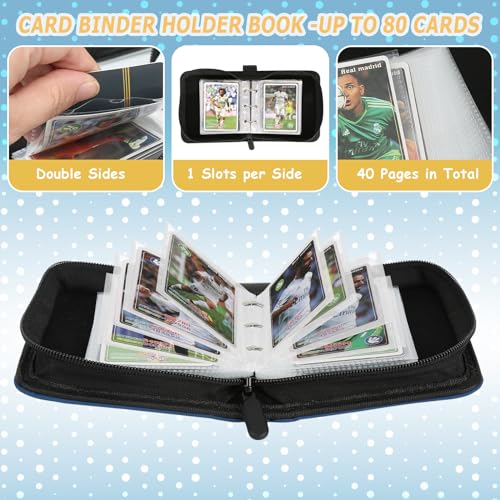 Foalgo 1-Pocket Trading Card Binder – 80-Card Album Folder for MTG, Yu-Gi-Oh, Baseball Cards (Black)