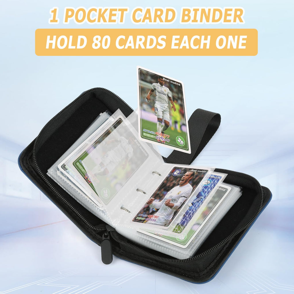 Foalgo 1-Pocket Trading Card Binder – 80-Card Album Folder for MTG, Yu-Gi-Oh, Baseball Cards (Black)