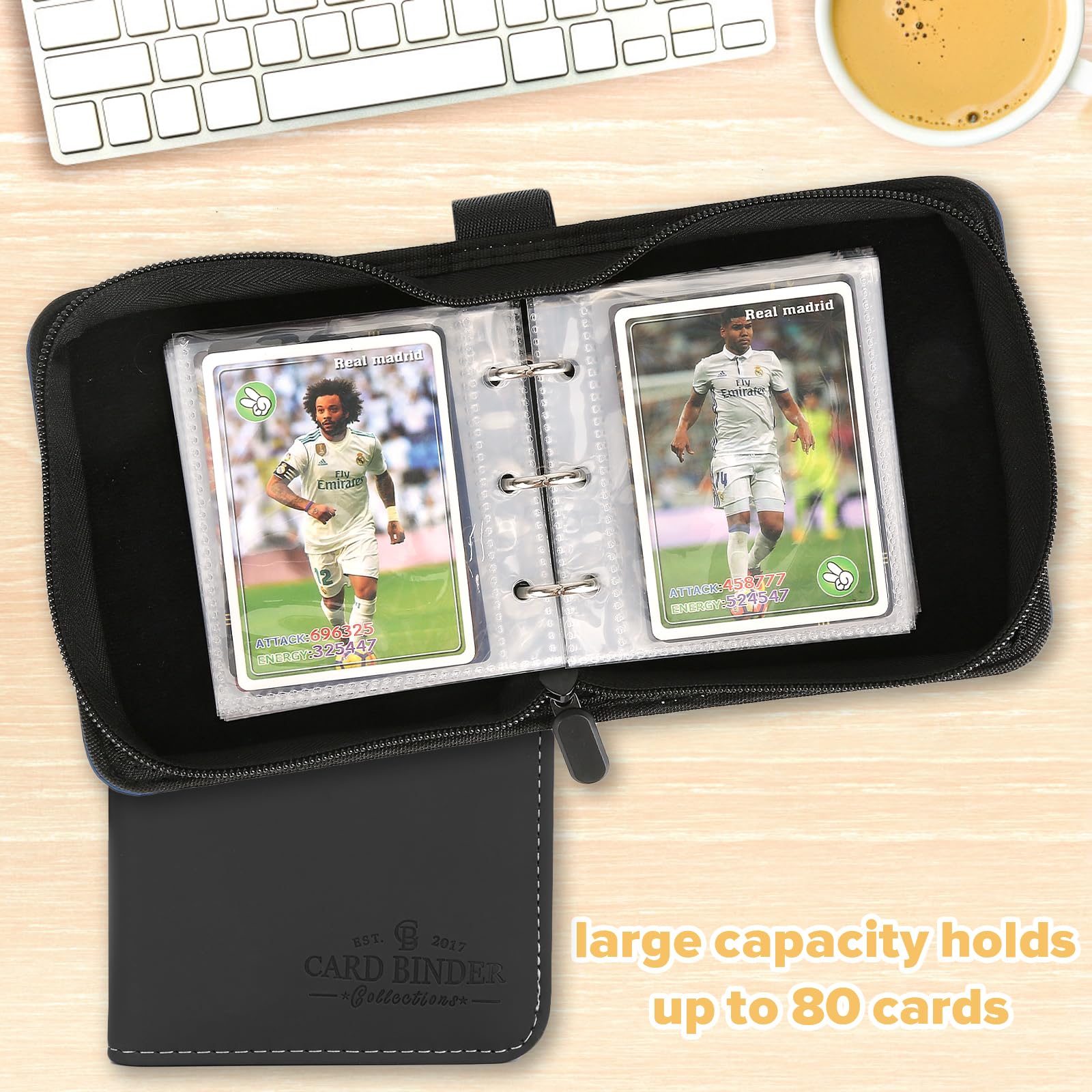 Foalgo 1-Pocket Trading Card Binder – 80-Card Album Folder for MTG, Yu-Gi-Oh, Baseball Cards (Black)