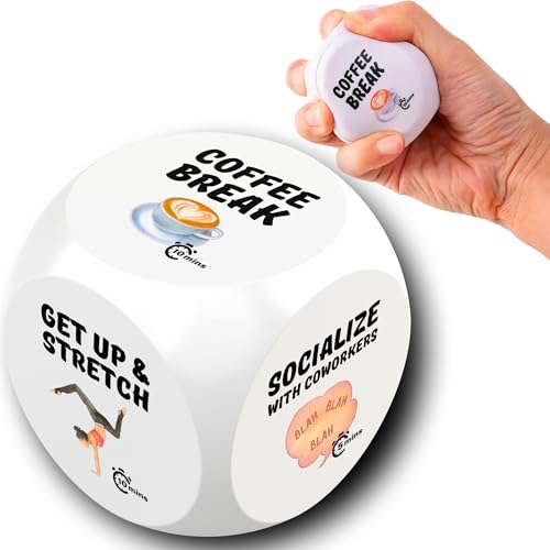 Foam Stress Relief Dice – Squeeze Cube for Hand Exercise & Desk Fun – 2.2 Inch