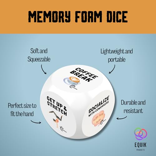Foam Stress Relief Dice – Squeeze Cube for Hand Exercise & Desk Fun – 2.2 Inch