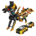 Fogsea Golden Dragon Transforming Car Toy – 2-in-1 Magnetic Collision Dinosaur Robot, No Batteries, Ages 3-12