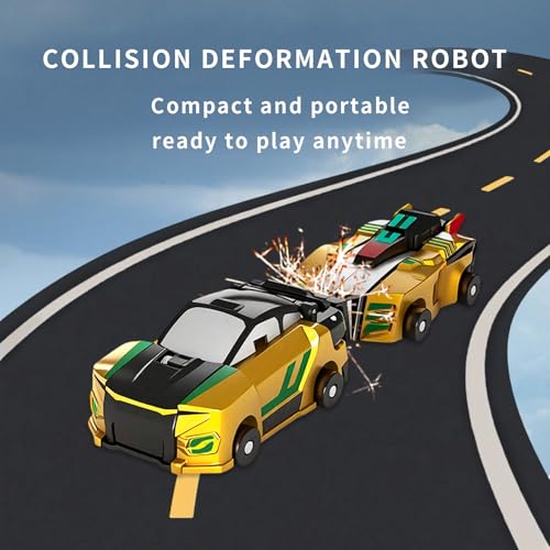 Fogsea Golden Dragon Transforming Car Toy – 2-in-1 Magnetic Collision Dinosaur Robot, No Batteries, Ages 3-12