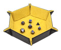 Forged Dice Co. Folding Dice Tray – 6.5-Inch Hexagon, Black Dragon Hide, Velvet Interior, Strong Snaps