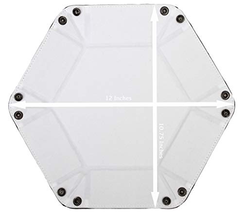 Forged Dice Co. Folding Dice Tray – Hexagonal 6.5-Inch Rolling Surface with Velvet Interior and Faux Leather Exterior