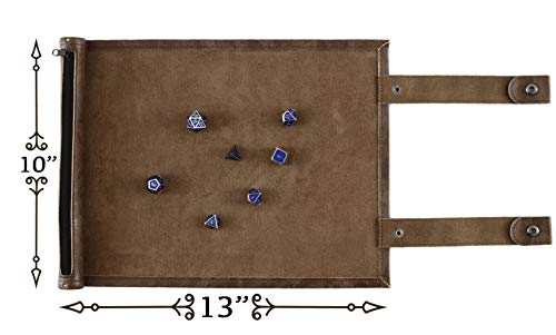 Forged Dice Co Scroll Dice Tray & Rolling Mat – Portable Storage for 14 Dice, PU Leather