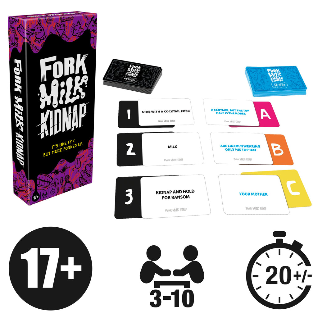 Fork Milk Kidnap: An Adults-Only Party Game of Questionable Choices for 3-10 Players