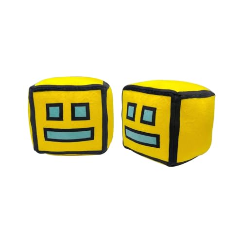 FOTN Geometry Games Sprint Plush Toy – 12 cm Yellow Cube Plush for Kids and Gamers
