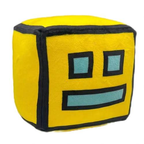 FOTN Geometry Games Sprint Plush Toy – 12 cm Yellow Cube Plush for Kids and Gamers