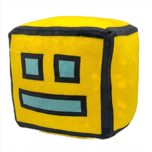 FOTN Geometry Games Sprint Plush Toy – 12 cm Yellow Cube Plush for Kids and Gamers