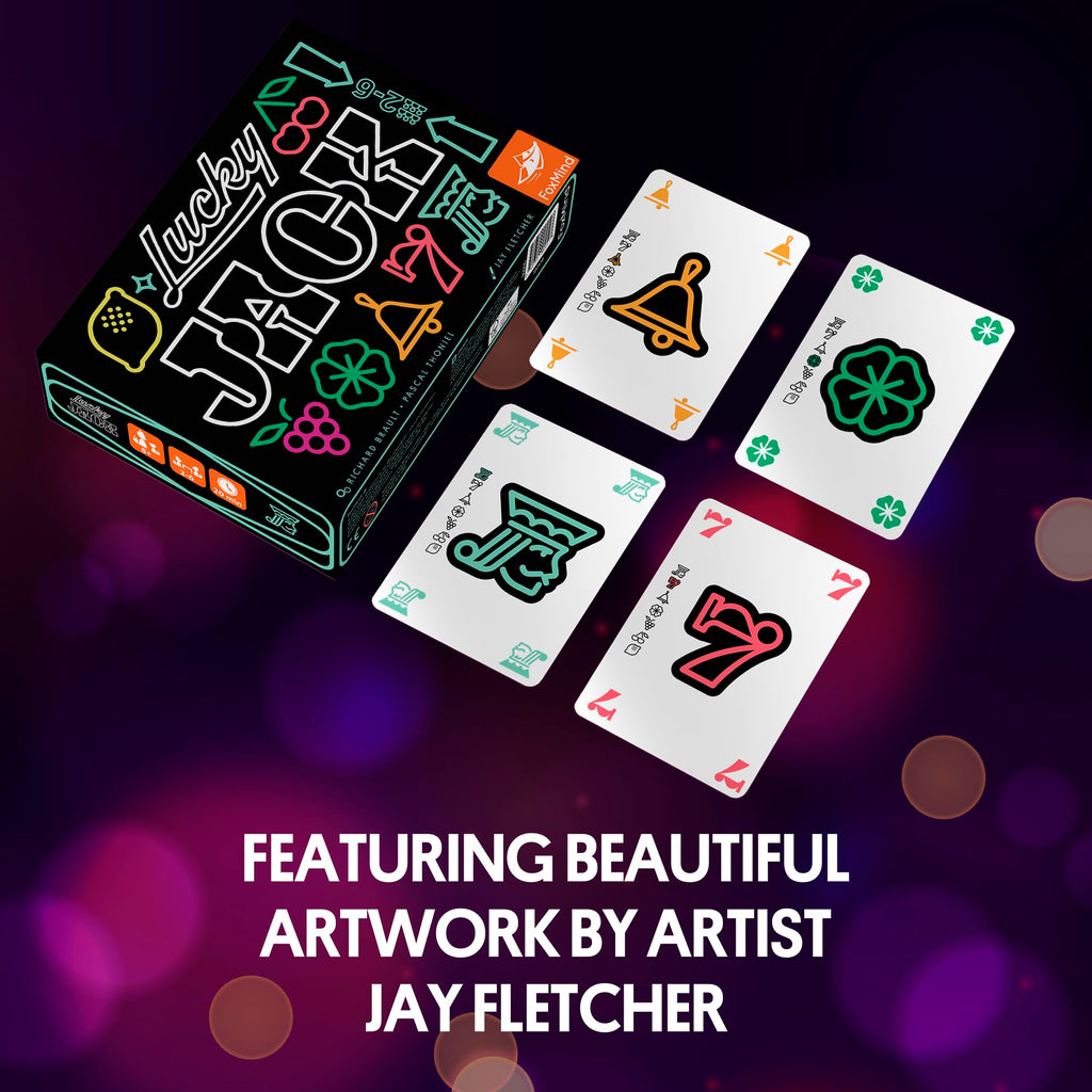 Foxmind Lucky Jack Strategy Card Game – Fast 20-Minute Casino Card Game for 2-6 Players Ages 8+
