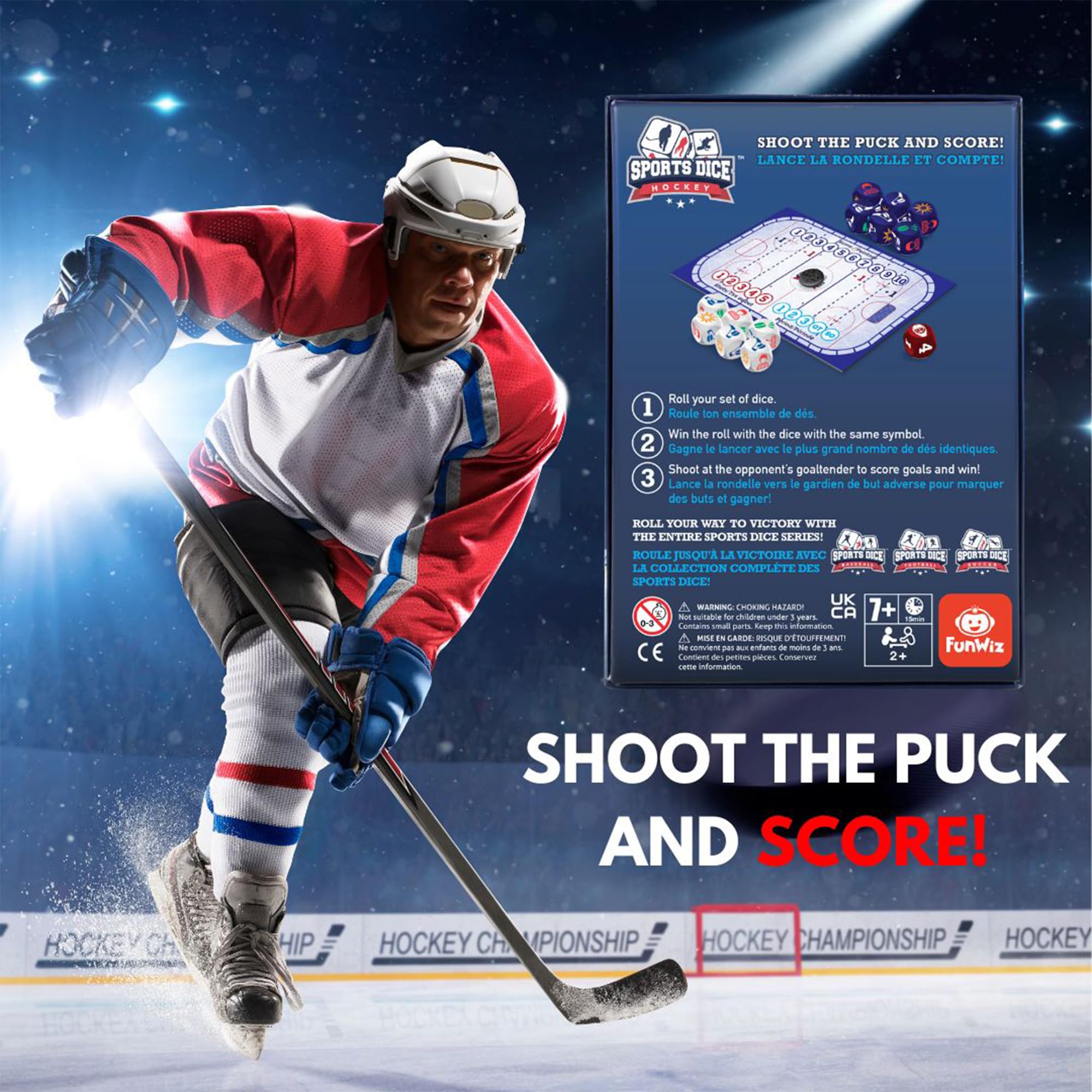 FoxMind Sports Dice Hockey Board Game – Fast-Paced Dice Duel for 2–4 Players
