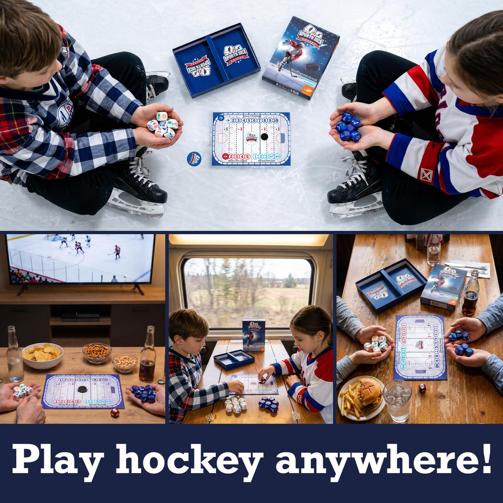 FoxMind Sports Dice Hockey Board Game – Fast-Paced Dice Duel for 2–4 Players