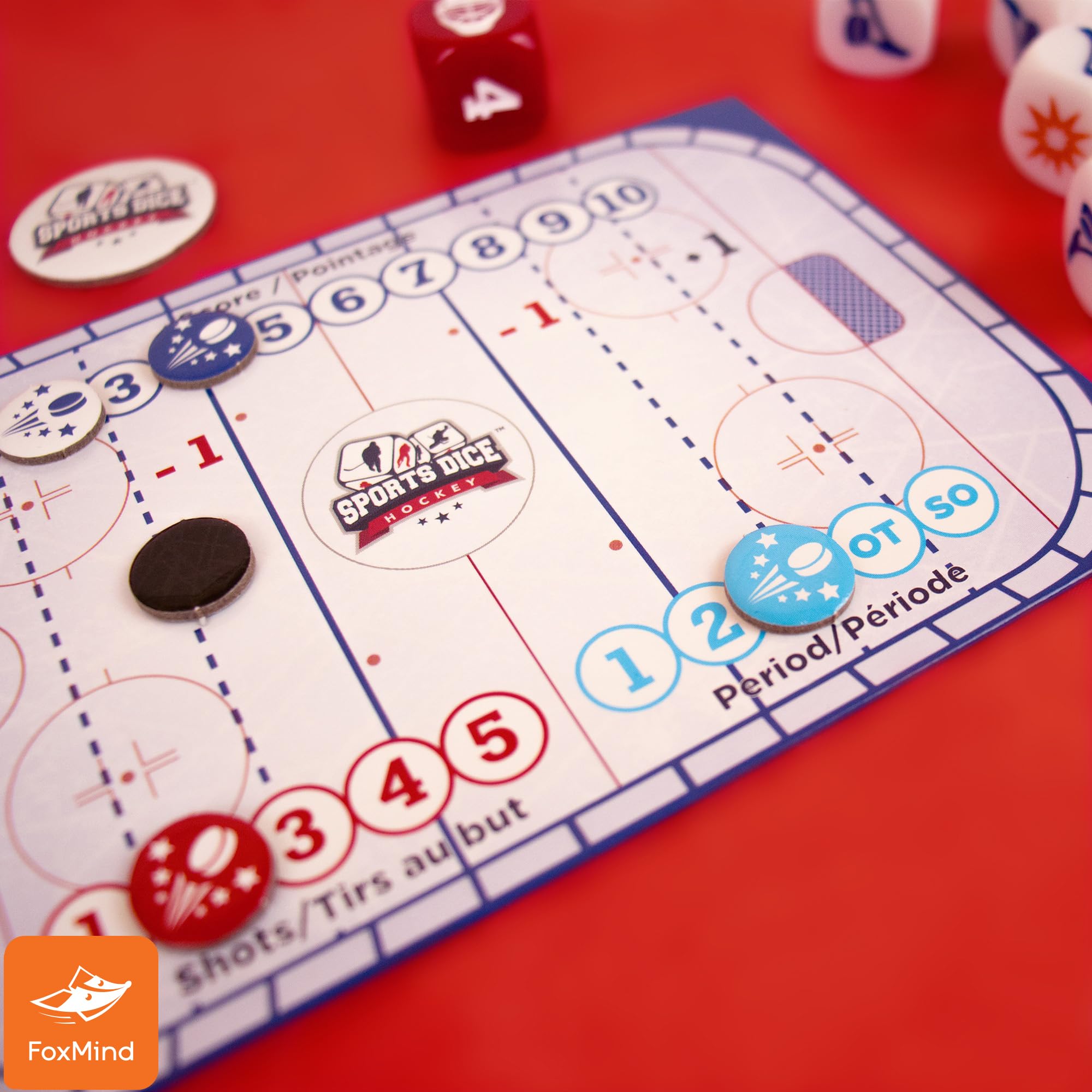 FoxMind Sports Dice Hockey Board Game – Fast-Paced Dice Duel for 2–4 Players