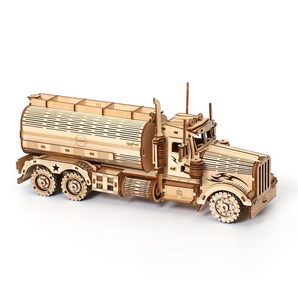 Foyucool 3D Wooden Puzzle – Small Tanker Truck Model Kit, 307 Pieces for Adults