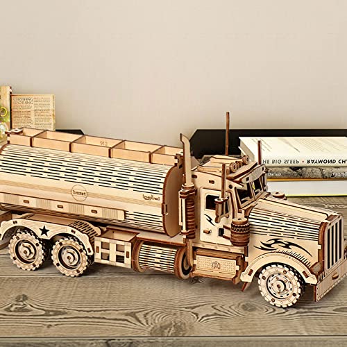 Foyucool 3D Wooden Puzzle – Small Tanker Truck Model Kit, 307 Pieces for Adults