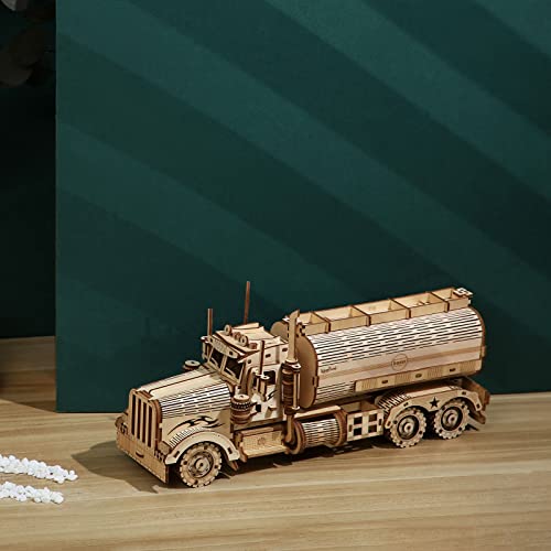 Foyucool 3D Wooden Puzzle – Small Tanker Truck Model Kit, 307 Pieces for Adults