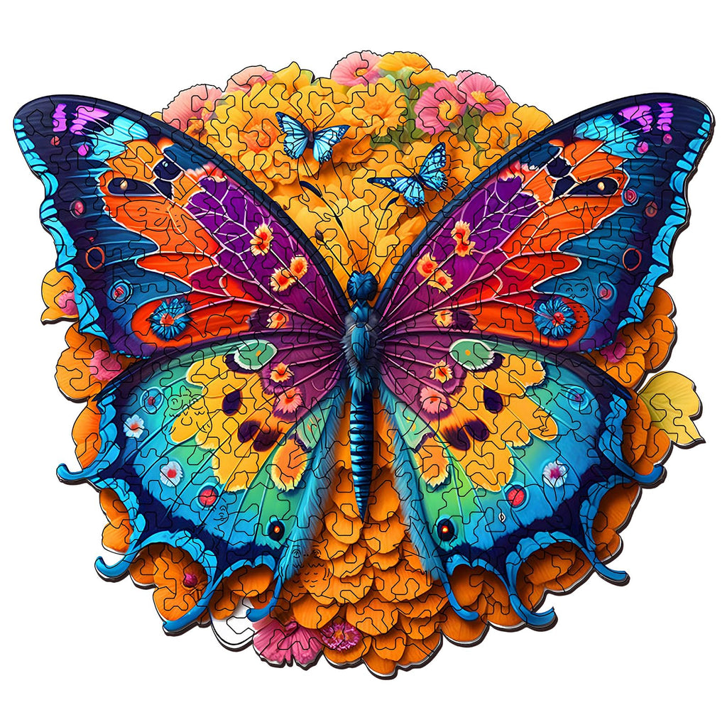 Foyucool Butterfly Wooden Jigsaw Puzzle – Irregular Animal Shapes, 11.8 x 9.1 Inches, Laser-Cut Basswood