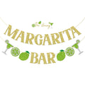 FOZEE Margarita & Taco Bar Banner - Gold Glitter Mexican Party Decorations, 3.9 ft Pre-Strung Cardstock Banner