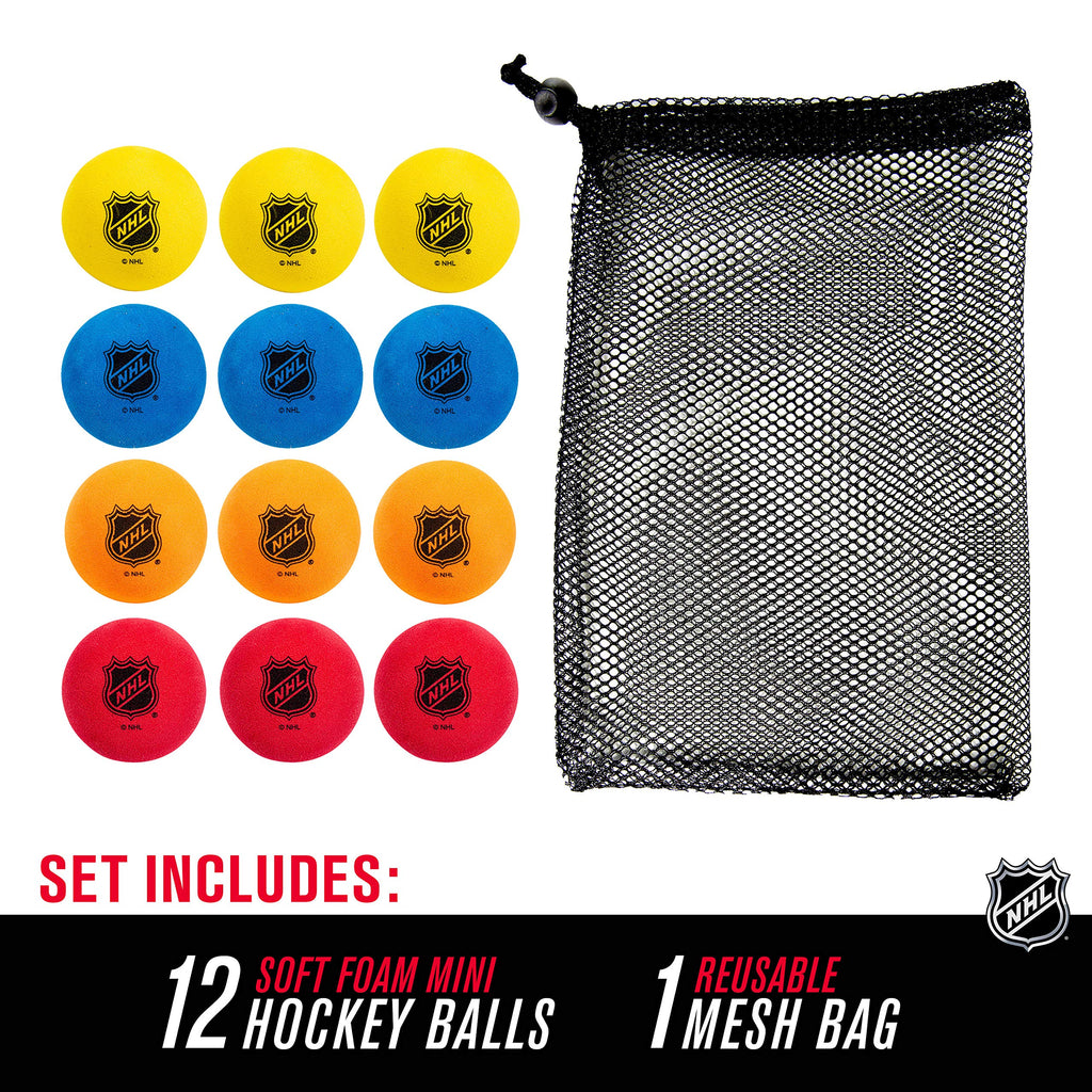 Franklin NHL Foam Mini Hockey Balls - 12 Pack for Kids Indoor Play