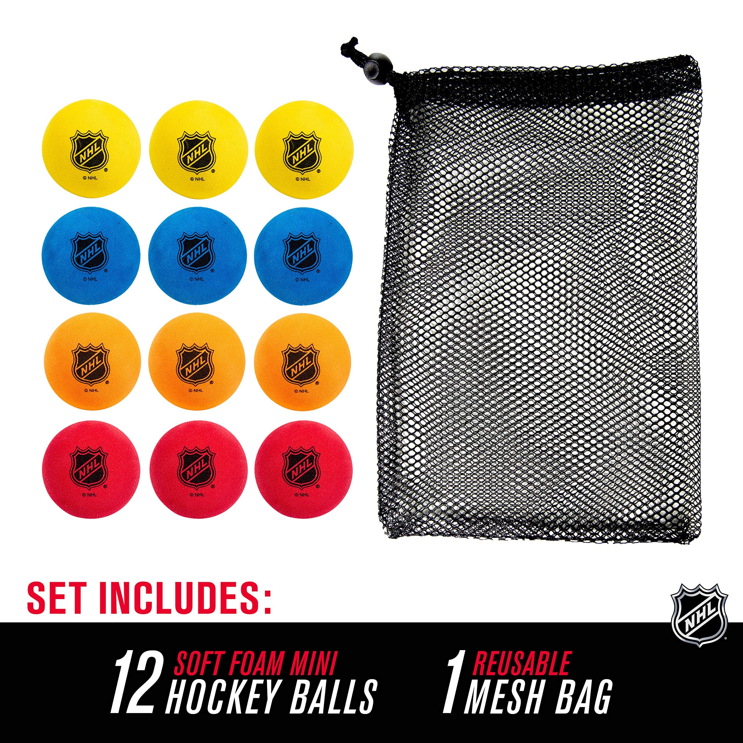 Franklin NHL Foam Mini Hockey Balls - 12 Pack for Kids Indoor Play