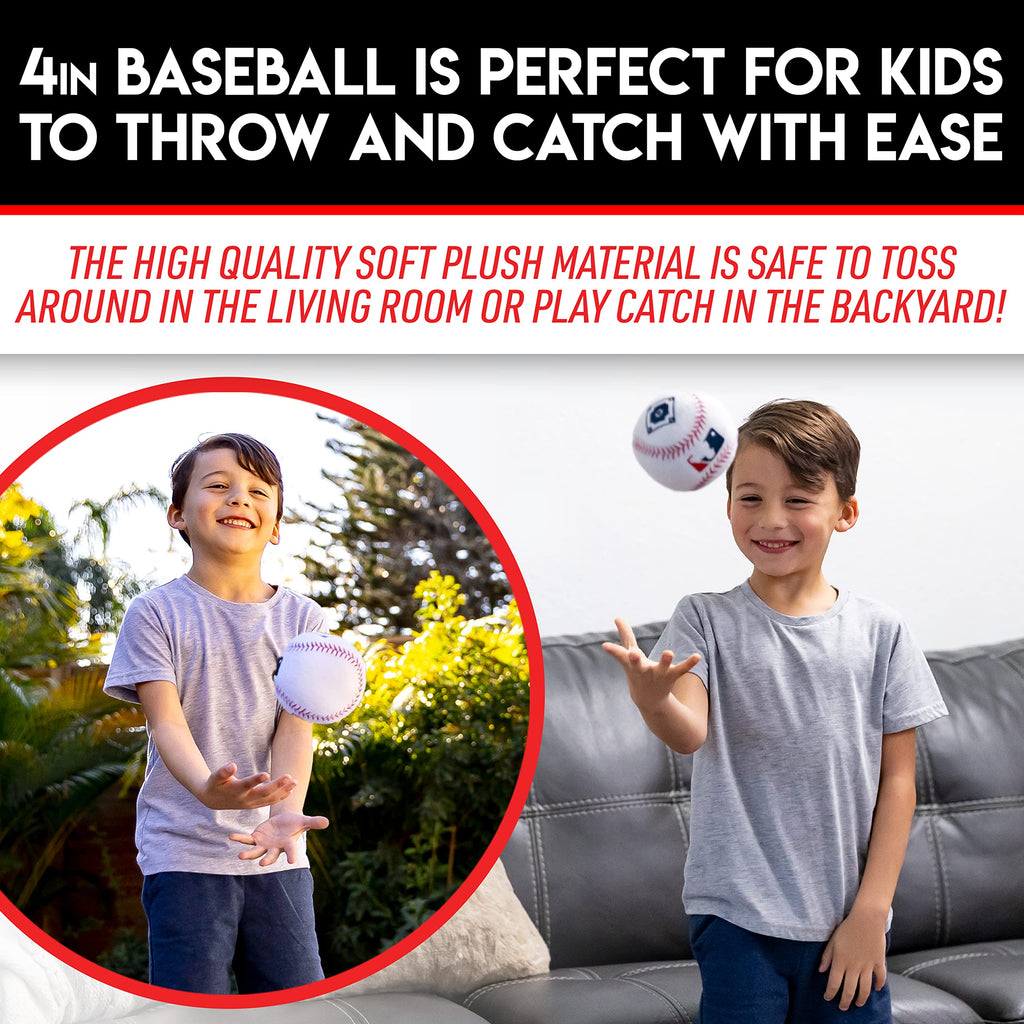 Franklin Sports MyFirst Soft Plush Baseball – 4-Inch Stuffed MLB Toy for Kids