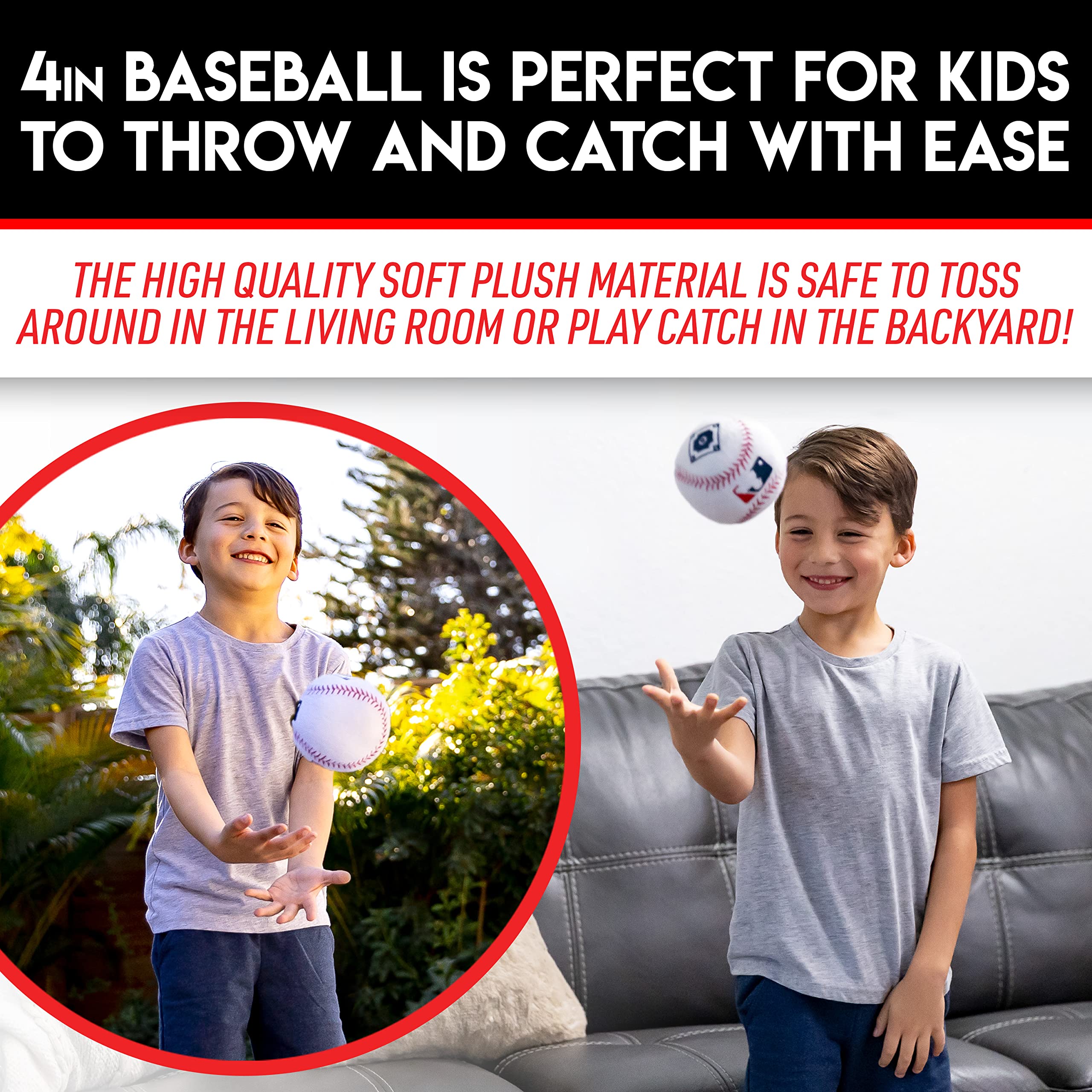 Franklin Sports MyFirst Soft Plush Baseball – 4-Inch Stuffed MLB Toy for Kids