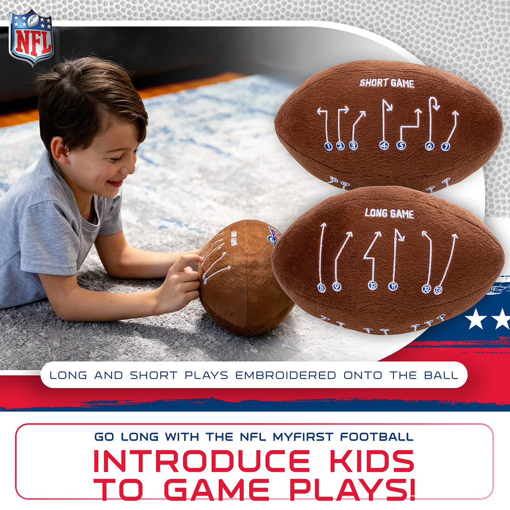Franklin Sports NFL Plush Football – Soft 12-Inch Toy for Kids with Embroidered Play Routes