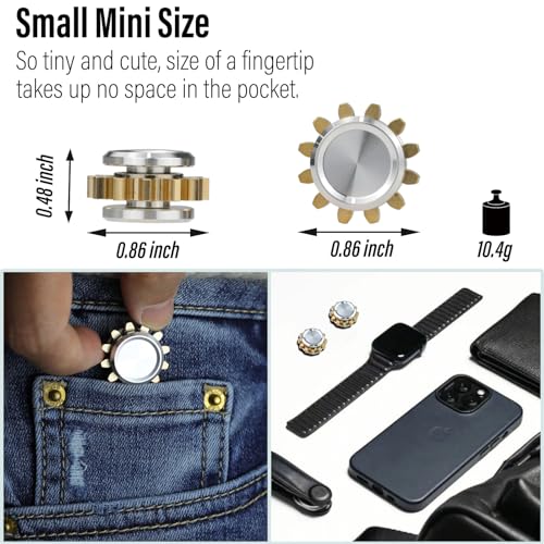 FREELOVE Gear Metal Fidget Spinner – Small Mini Copper Brass EDC Fidget Toy for Adults