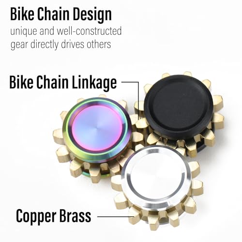 FREELOVE Gear Metal Fidget Spinner – Small Mini Copper Brass EDC Fidget Toy for Adults