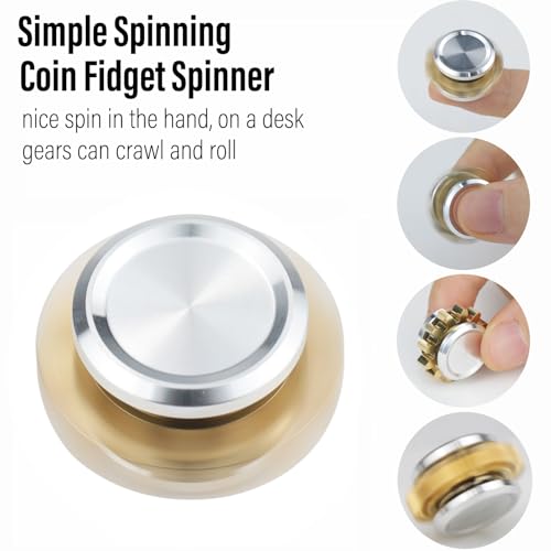 FREELOVE Gear Metal Fidget Spinner – Small Mini Copper Brass EDC Fidget Toy for Adults