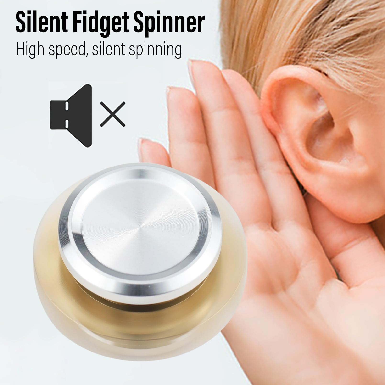 FREELOVE Gear Metal Fidget Spinner – Small Mini Copper Brass EDC Fidget Toy for Adults