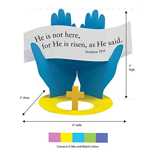 FreshCut Crafts Easter Devotional He is Risen Punch-Out Paper Bible Craft Kit – 12 Pack for Kids Ages 5+