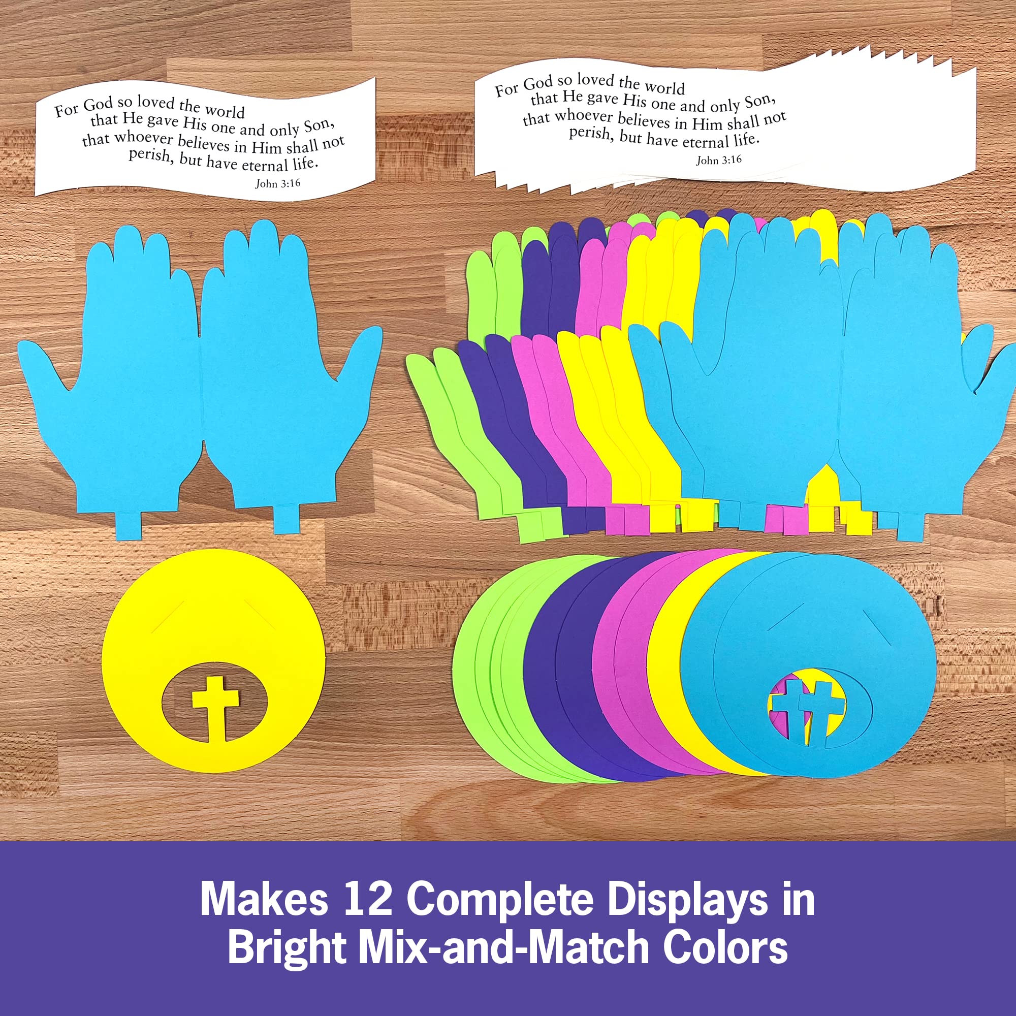 FreshCut Crafts John 3:16 3-D Paper Craft Kit – 12 Tabletop Displays for Kids Ages 5+