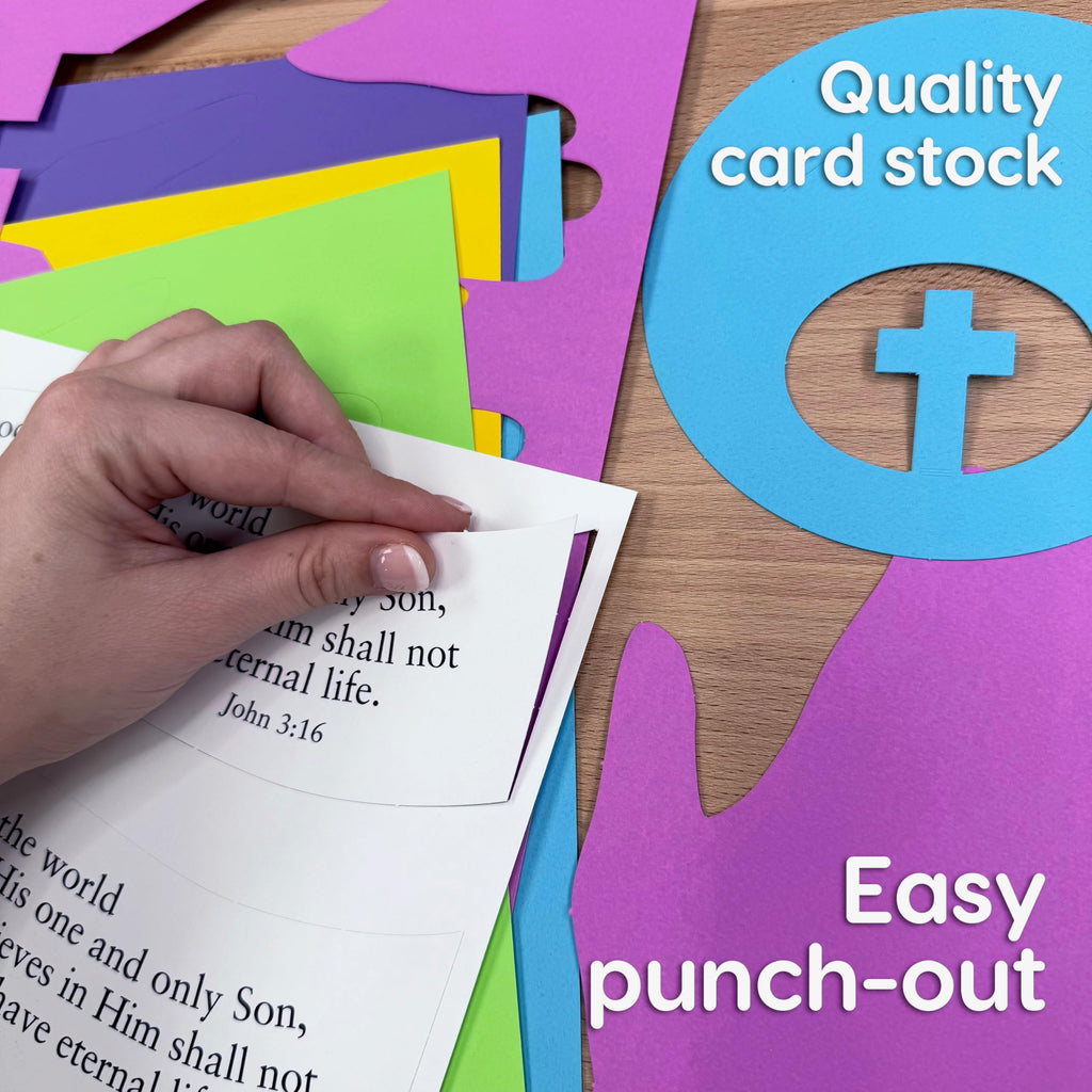FreshCut Crafts John 3:16 3-D Paper Craft Kit – 12 Tabletop Displays for Kids Ages 5+