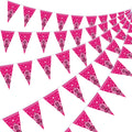 Frienda 5 Pack Western Cowgirl Party Banners - 9.8ft Bandana Pennant Flags, Rose Red Paper Decor for Wild West Birthday & Party