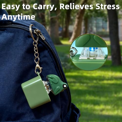Frog Croaking Fidget Keychain (2-Pack) – Rechargeable with Sound & LED Lights, Stress Relief Toy for Adults & Kids