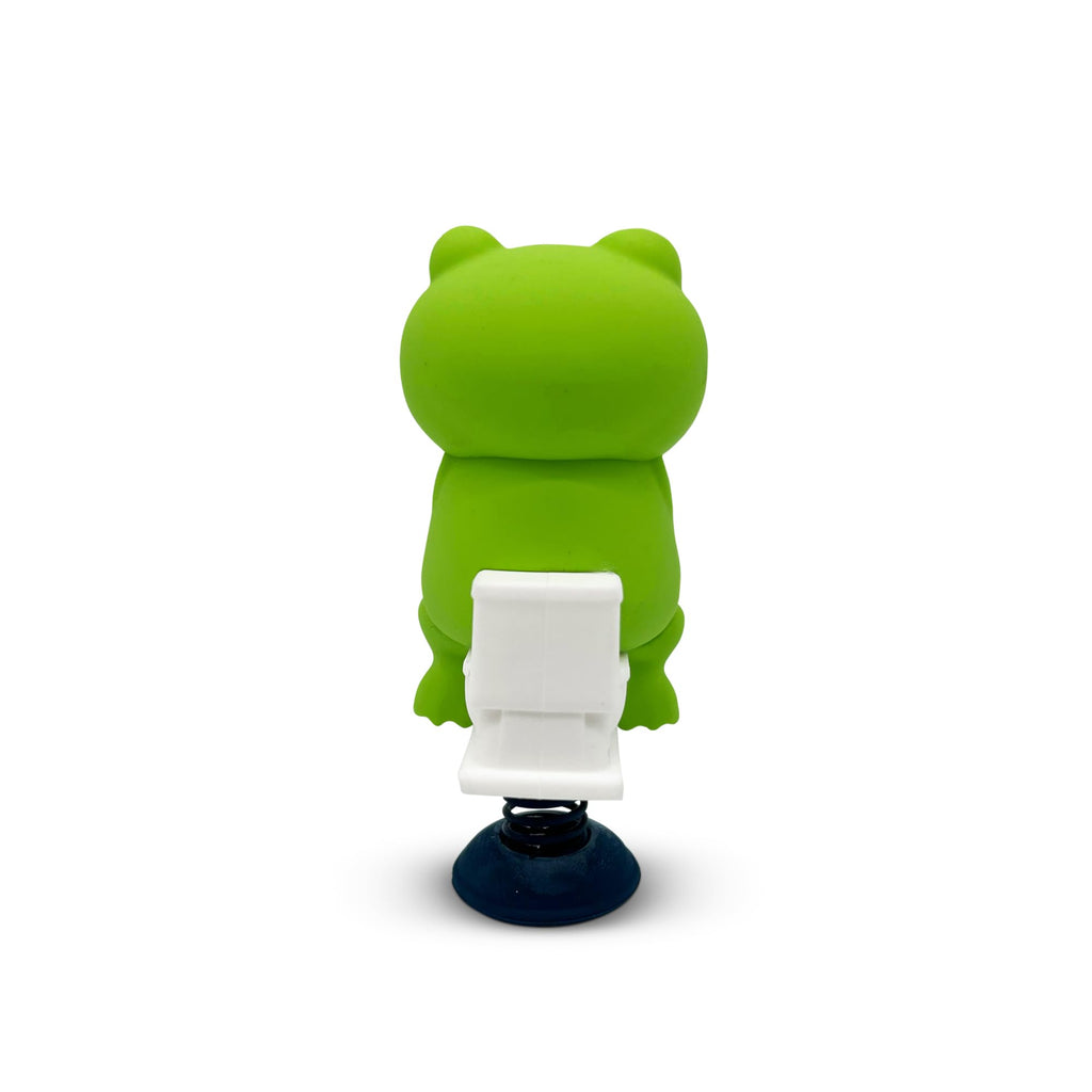Frog on Toilet Dashboard Dancer – Bobblehead Frog Scrolling on Phone – Funny Car Dashboard Toy by GOOFBALLS