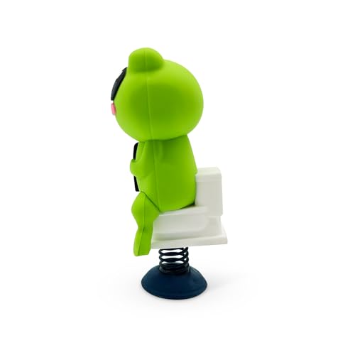 Frog on Toilet Dashboard Dancer – Bobblehead Frog Scrolling on Phone – Funny Car Dashboard Toy by GOOFBALLS