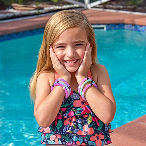 FROG SAC 6-Pack Silicone Beaded Bracelets for Kids and Teens - Cute Birthday Party Favors