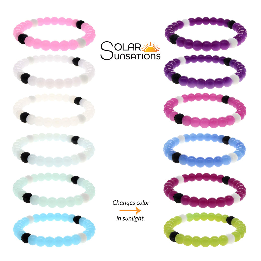 FROG SAC 6-Pack Silicone Beaded Bracelets for Kids and Teens - Cute Birthday Party Favors