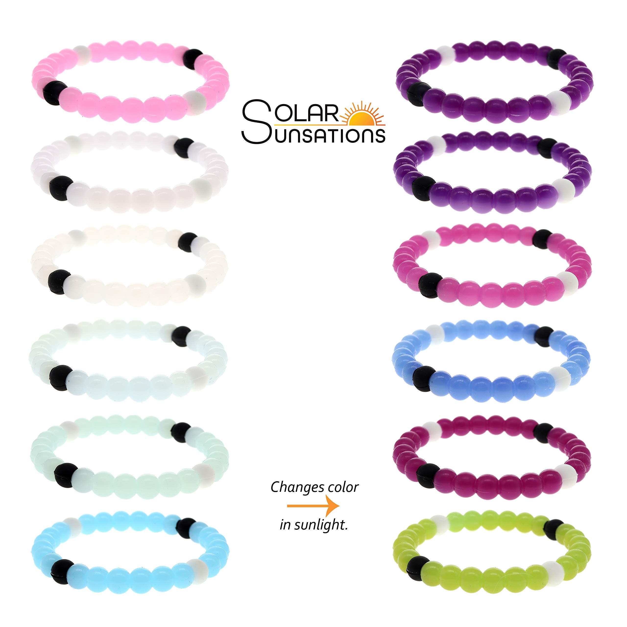FROG SAC 6-Pack Silicone Beaded Bracelets for Kids and Teens - Cute Birthday Party Favors