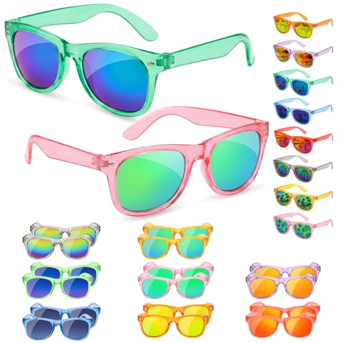 Froman Kids Sunglasses Bulk 16 Pack Neon UV 400 Protection Party Favors for Ages 3-8