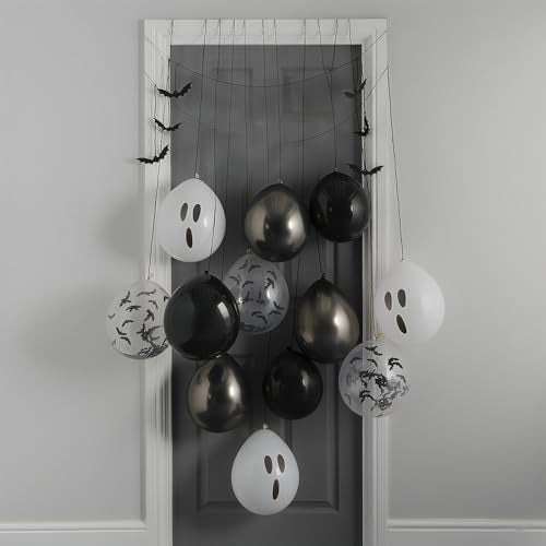 Froova 51-Piece Halloween Balloon Set with Bat Stickers and Ghost Balloons