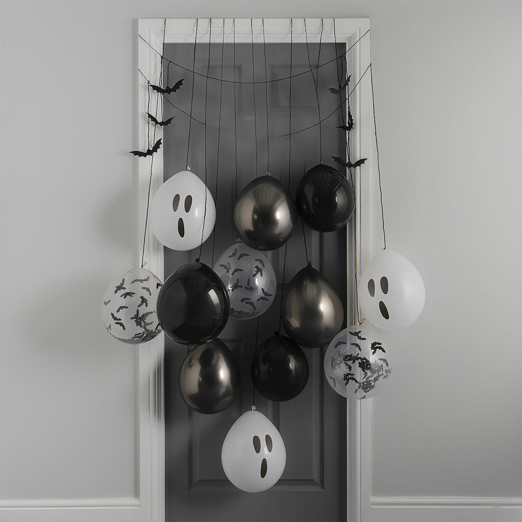 Froova 51-Piece Halloween Balloon Set with Bat Stickers and Ghost Balloons